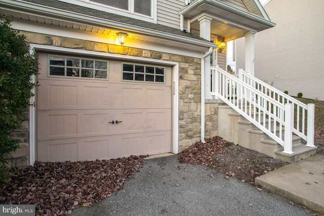 view of garage