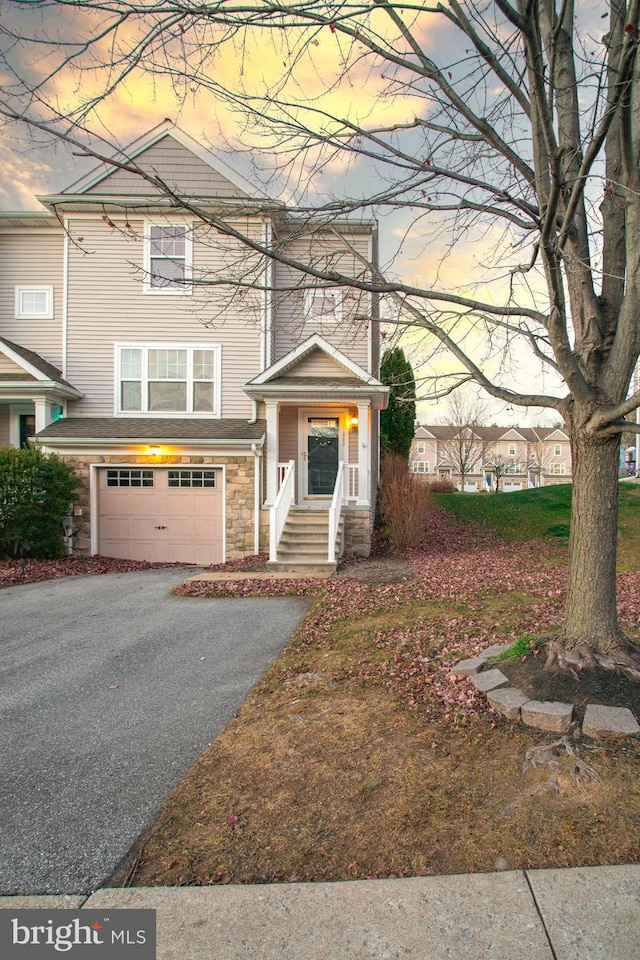 view of front of house featuring a garage