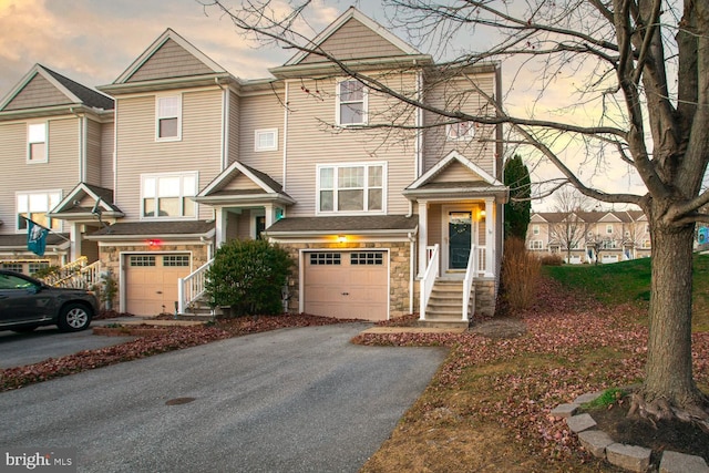 view of property featuring a garage