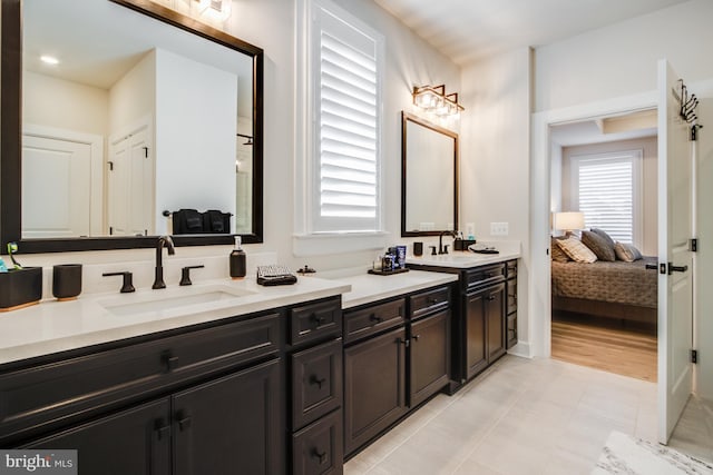 bathroom featuring vanity and wood-type flooring