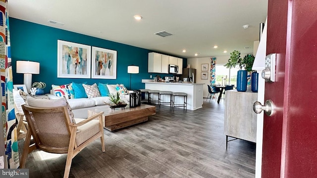 living room featuring hardwood / wood-style floors