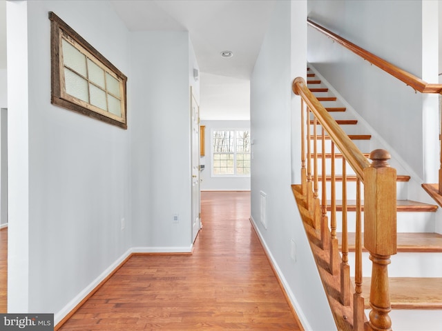 hall featuring light hardwood / wood-style floors