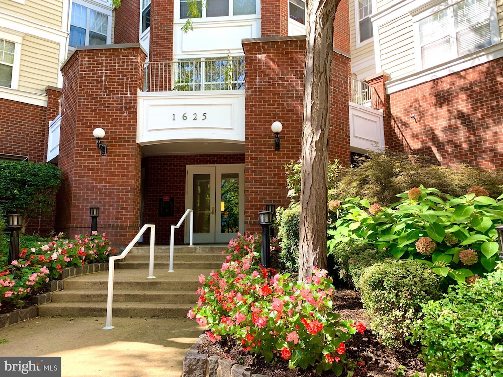 view of exterior entry with french doors