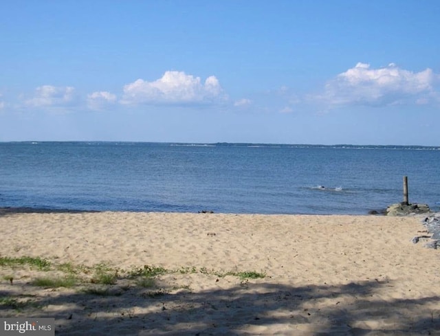 view of water feature featuring a view of the beach