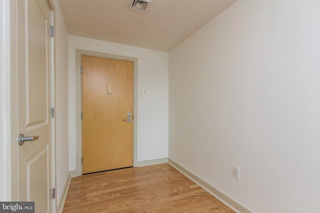 interior space with light hardwood / wood-style flooring