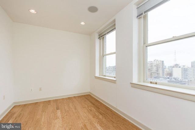 empty room featuring light hardwood / wood-style flooring and a healthy amount of sunlight