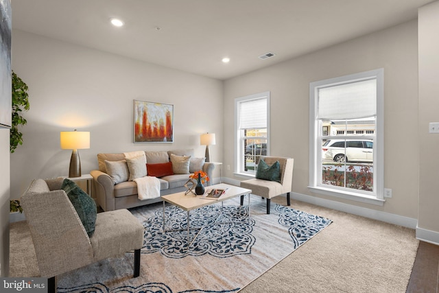 view of carpeted living room