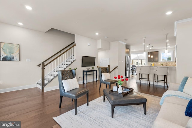 living room featuring hardwood / wood-style floors