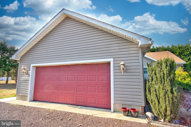 view of garage