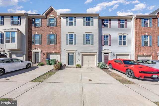 view of property featuring a garage