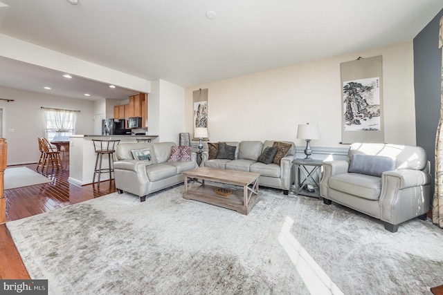 living room featuring wood-type flooring