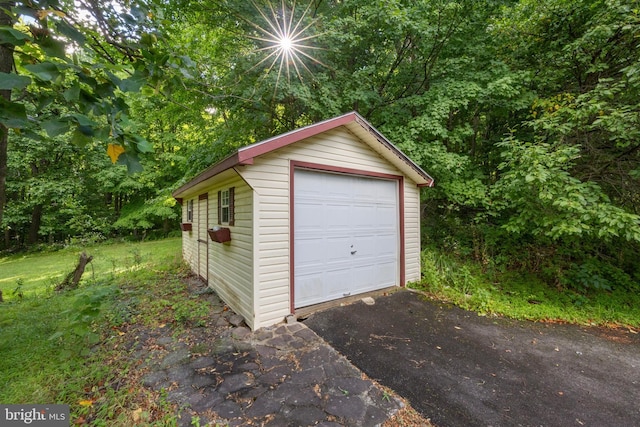 view of garage