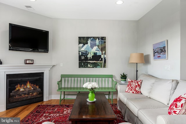 living room featuring hardwood / wood-style flooring