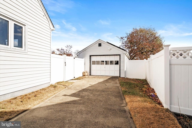 view of garage