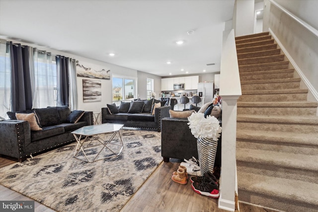 living room featuring wood-type flooring