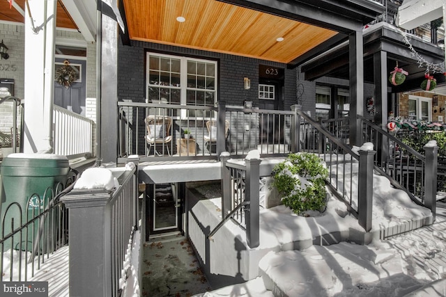 exterior space with covered porch