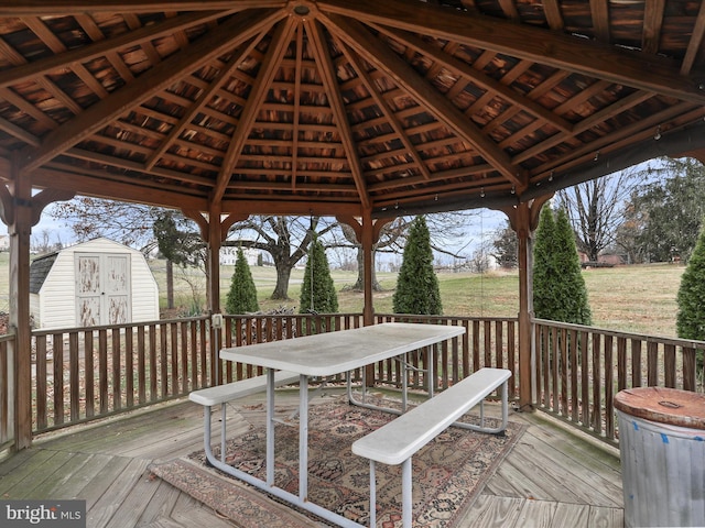 deck with a gazebo