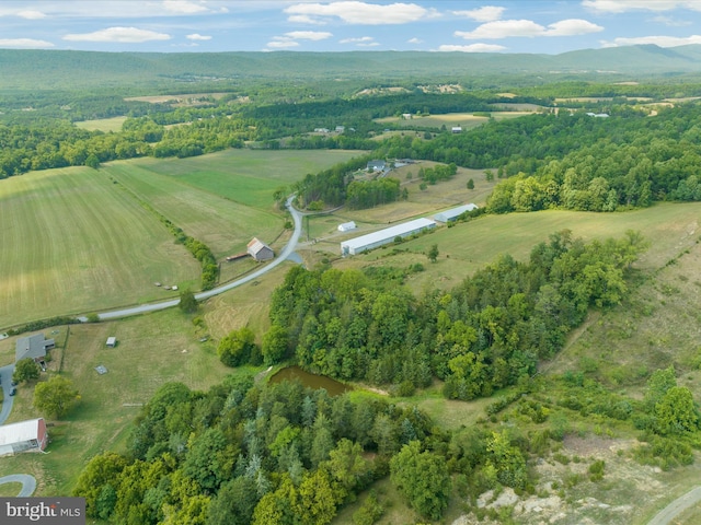 bird's eye view with a rural view