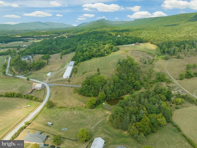 bird's eye view featuring a mountain view