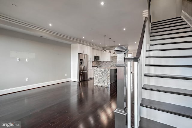 interior space featuring dark hardwood / wood-style flooring