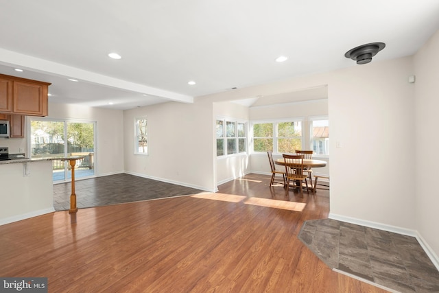 interior space featuring dark hardwood / wood-style flooring