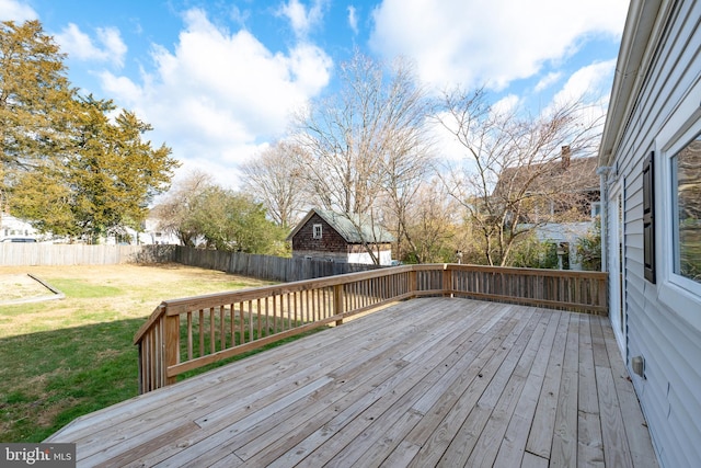 deck featuring a yard