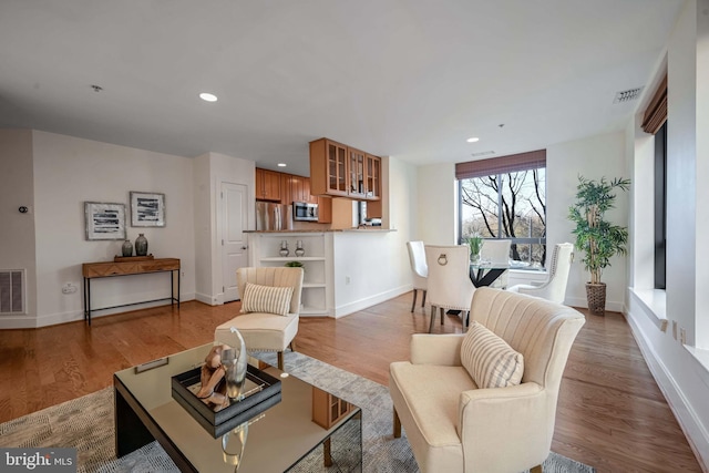 living room featuring wood-type flooring