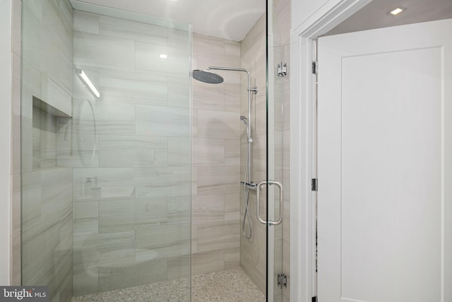 bathroom featuring walk in shower