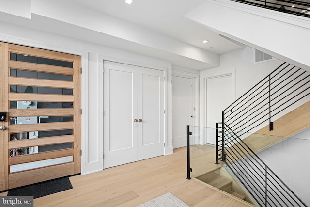 entryway featuring light wood-type flooring