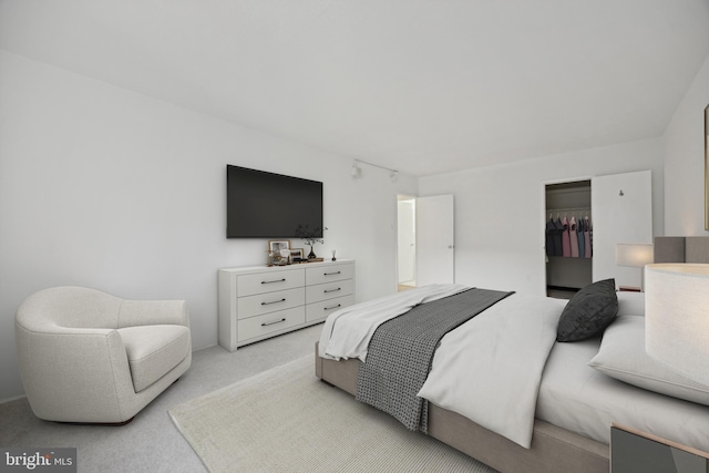 carpeted bedroom featuring a closet