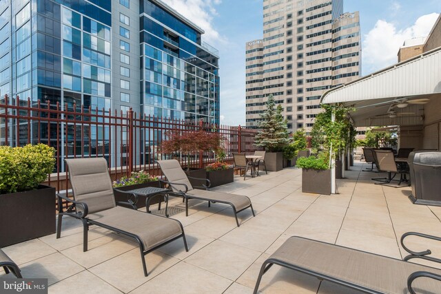 view of patio / terrace with ceiling fan