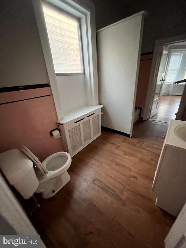 5122 N Broad St, Philadelphia, PA 19141 - bathroom with wood-type flooring, vanity, and toilet
