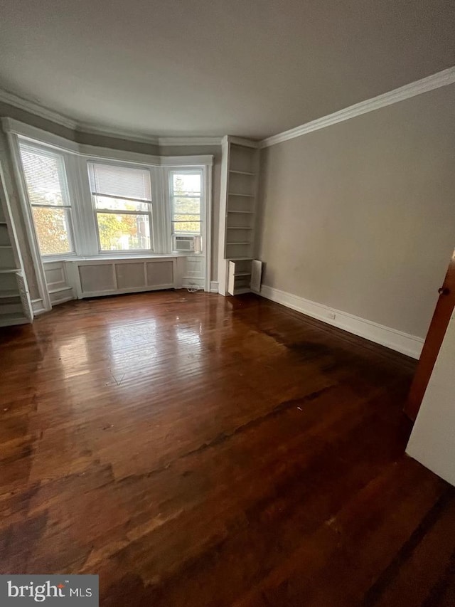 5122 N Broad St, Philadelphia, PA 19141 - interior space with crown molding, dark hardwood / wood-style flooring, cooling unit, and radiator heating unit