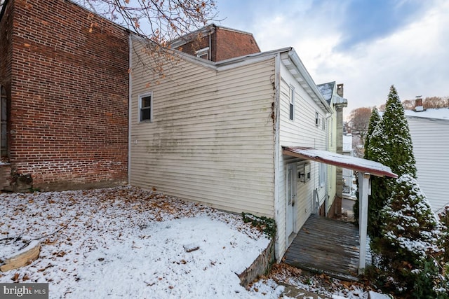 view of snowy exterior