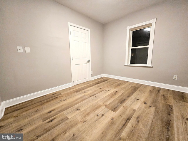 empty room featuring light hardwood / wood-style flooring