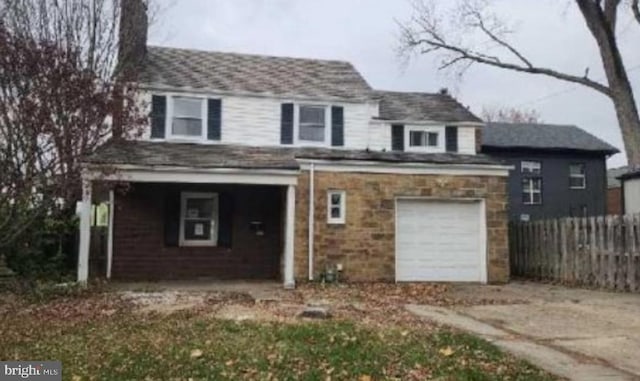 view of front of house with a garage