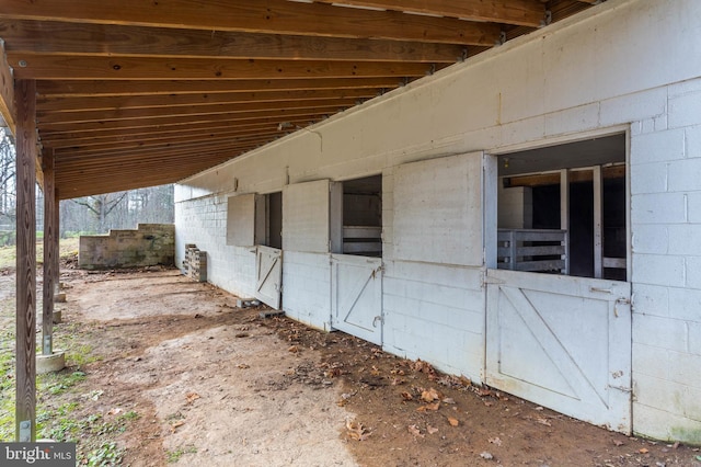 view of horse barn