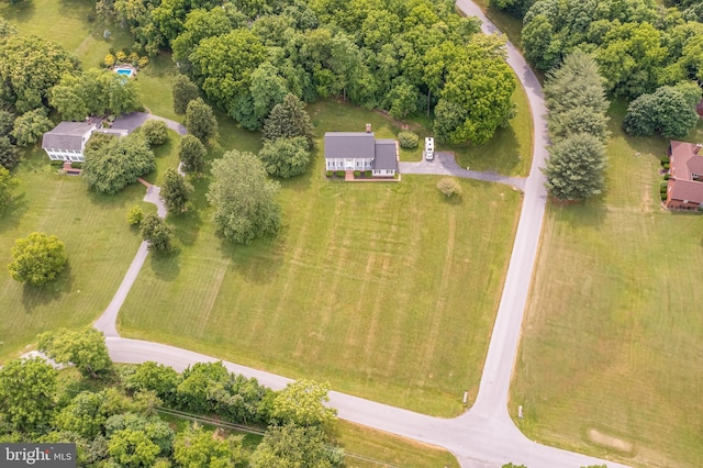 aerial view featuring a rural view