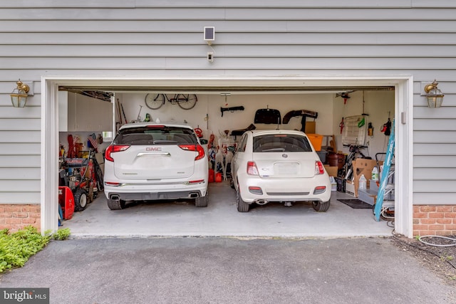 view of garage