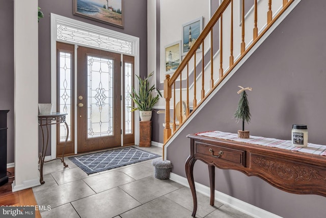 view of tiled foyer