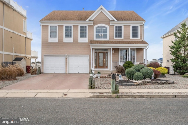 view of front of property featuring a garage