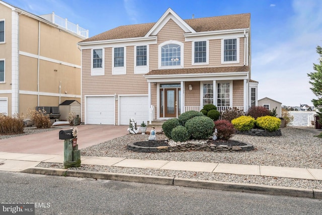 view of front of property featuring a garage