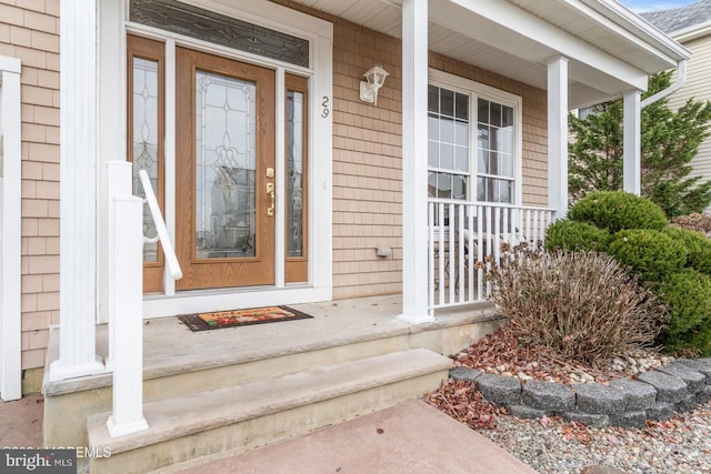 property entrance with a porch