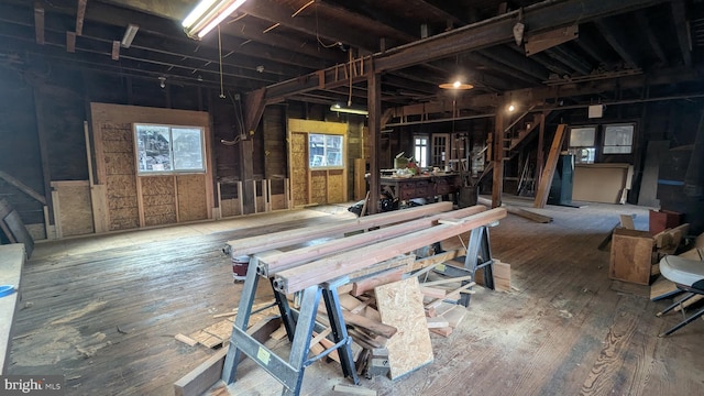 interior space with wood-type flooring