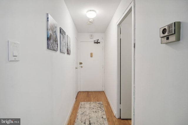 corridor featuring light wood-type flooring