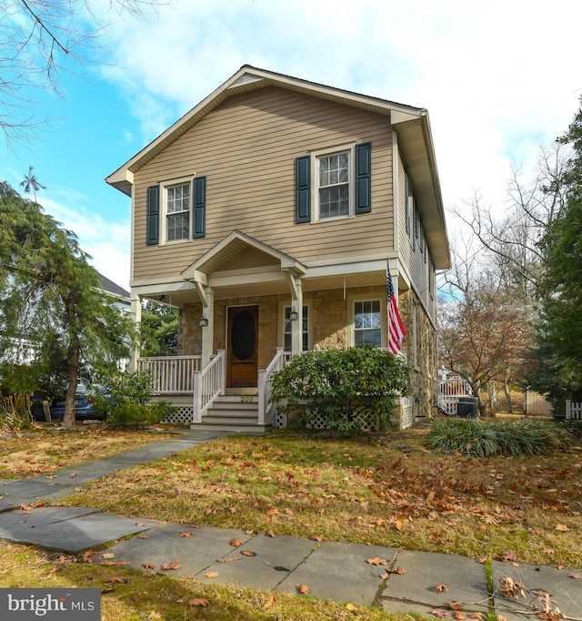 view of front of home with a porch