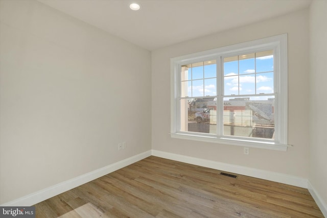 empty room featuring light hardwood / wood-style flooring