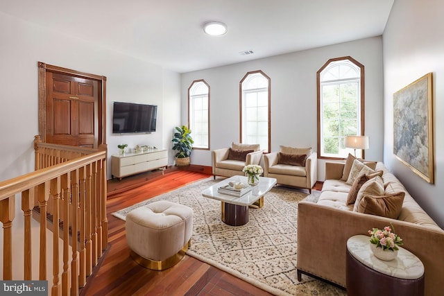 living room featuring hardwood / wood-style floors