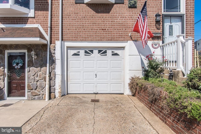 view of garage