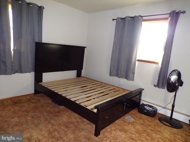 view of carpeted bedroom